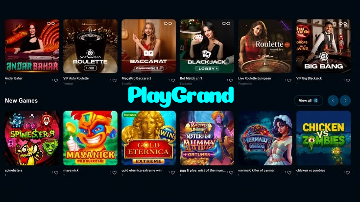 PlayGrand casino presented on mobile device in Pakistan with slots and live games